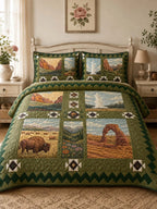 Rocky Mountain Wilderness Quilted 3-Piece Bedding Set