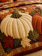 Pumpkin Harvest Quilted 3-Piece Bedding Set