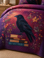 Raven Enchanted Library Quilted 3-Piece Bedding Set