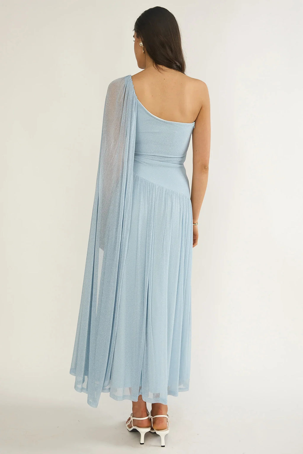 Zorina One-Shoulder Drape Maxi Dress Blue