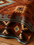 Southwestern Aztec Quilted 3-Piece Bedding Set – Rustic Luxury Quilted Bedding with Matching Pillow Shams