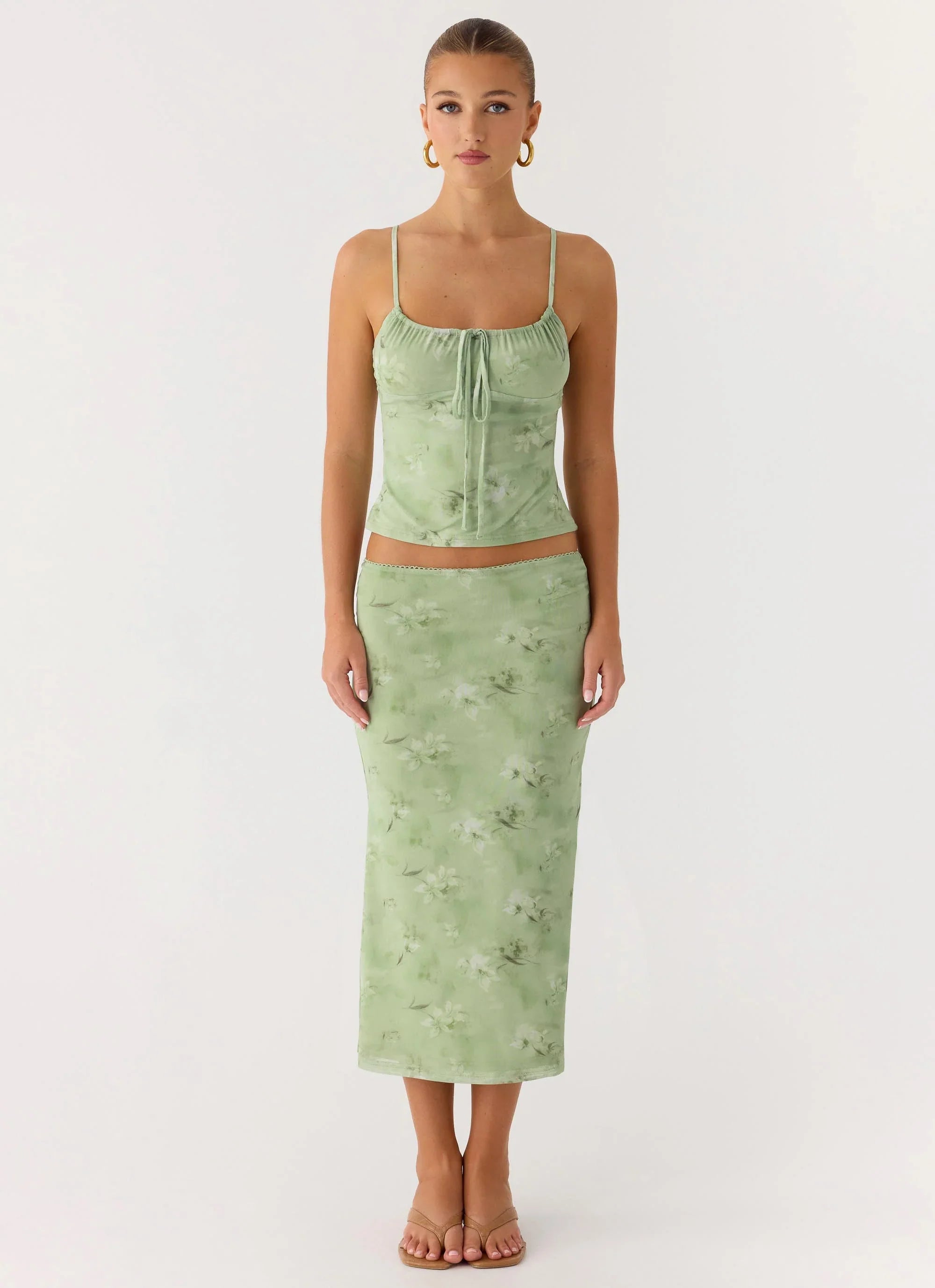 Bending My Rules Top - Blurred Lime
