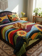 Country Sunflower Dreams 3-Piece Quilted Bedding Set3