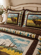 Elk Wilderness Quilted 3-Piece Bedding Set